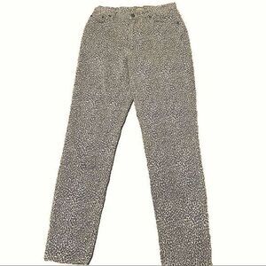 Liz Claiborne Y2K  100% Cotton Leopard Print High Rise Denim Jeans — SZ 10‎  EUC